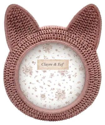 Imagen del producto de Clayre & Eef - Marco de fotos con forma de gato, color rosa, de plástico