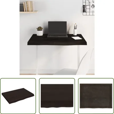Produktbild von The Living Store Tischplatte Dunkelbraun 80x60x(2-6)cm Massivholz Eiche