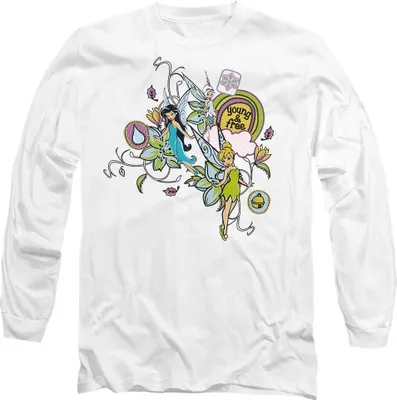 Image de Disney Fairies - T-shirt "Young And Free" pour homme/femme unie TV14749 (XL) (Blanc)
