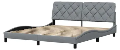 Produktbild von Bettgestell ohne Matratze in Hellgrau 180x200 cm aus Stoff
