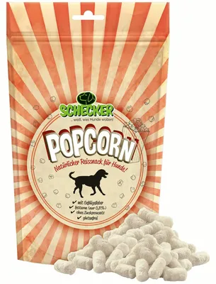 Produktbild von 5 x 100 g - Schecker Popcorn für Hunde - Lebergeschmack - glutenfrei - ohne Zuckerzusatz