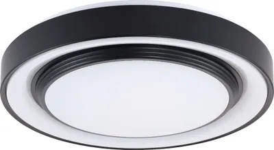 Obrázok produktu pre Kruhový LED stropný svietidlo s diaľkovým ovládaním ZYGMUNT čierno-biele 48 W, odtiene bielej 5300 lm, plast, rozmery: 7 x 38,5 x 38,5 cm, IP44, Polux