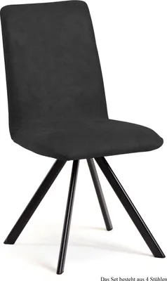 Produktbild von Esszimmerstuhl (4er-Set) Datja 47x92x60 Schwarz/Anthrazit