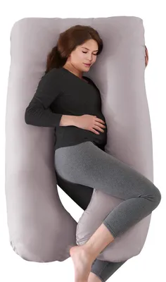 Immagine prodotto di Cuscino a forma di U per gravidanza, realizzato in 100% cotone, con supporto XXL e rivestimento lavabile