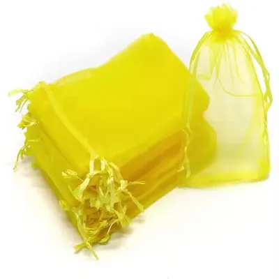 Obrázek produktu pro 50 ks ochranných sáčků na hrozny 25 x 35 cm, ochranné sáčky na ovoce, hrozny sáčky z organzy, síťované ochranné sáčky na hrozny a ovoce (žlutá)