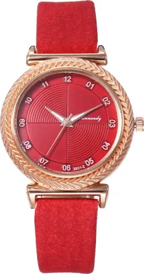Produktbild von Moderne Damen Uhr Twine in Rot mit Lederarmband - Sportlich & Elegant KP12414