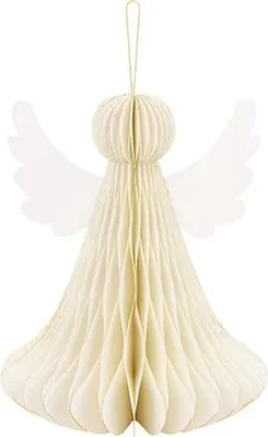 Image de Figurine en nid d'abeille ange ivoire 24cm