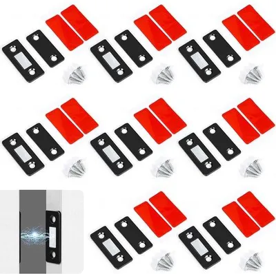 Produktbild von Magneetslöser für Schranktüren und Schubladen aus Edelstahl - 8 Stück schwarz magnetische Schubladenverschlüsse