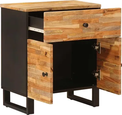 Image de vidaXL Meuble de chevet marron 50 x 33 x 60 cm bois massif manguier