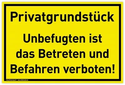 Produktbild von Schild Privatgrundstück | PVC 30 x 20 cm | Unbefugten ist das Betreten und Be...