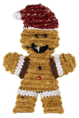 Produktbild von Clayre & Eef Weihnachtsanhänger Pfefferkuchenmann 22x2x33 cm Braun Kunststoff