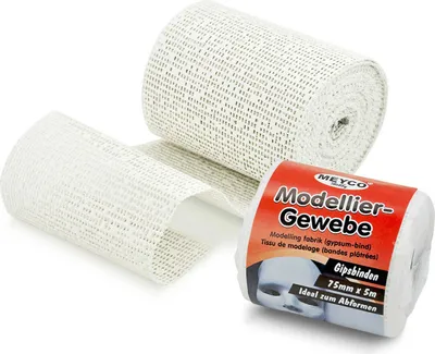 Produktbild von Meyco Gipsbinde 10 cm x 500 cm 190 g Modellierbinde Bastelbedarf Skulpturen