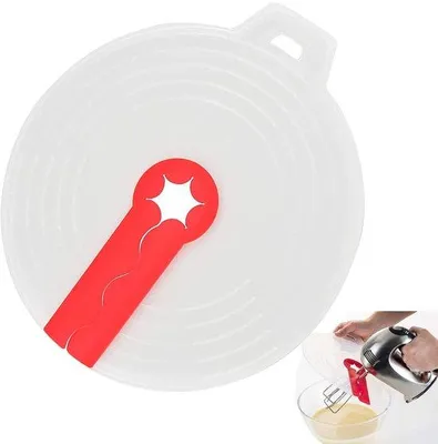 Image de Protège-éclaboussures Benzoa® pour bols à mélanger et batteurs électriques – Diamètre 31 cm, transparent, en PP et en silicone, universel, idéal pour fouetter les œufs et la crème fouettée