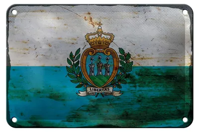 Produktbild von Blechschild Flagge San Marino 18x12cm San Marino Rost Dekoration