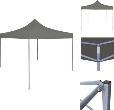 Image de vidaXL Tente de réception pliante Pop-Up 3 x 3 m Anthracite - Pavillons & Tentes de réception