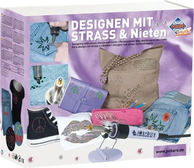 Produktbild von Pebaro Crystal Art Set - Hotfix Applikator mit Strasssteinen und Nieten