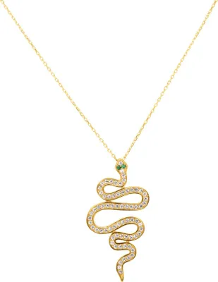 Produktbild von SuzanGold Kette Damen Echtgold Snake Kette aus 375 Gelbgold