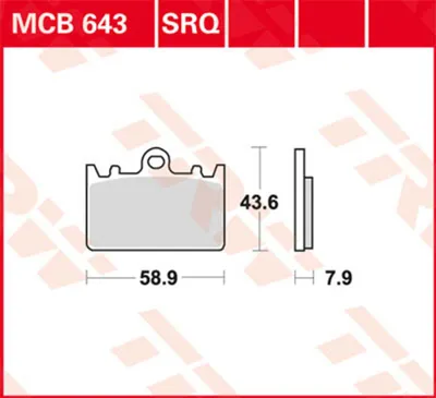 Obrázek produktu pro Sada brzdových destiček TRW MCB643 ZXR400 ZX400L
