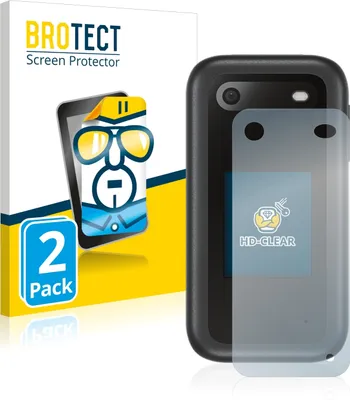 Produktbild von 2x Für Nokia 2660 Flip (Rückseite) Schutzfolie BROTECT Displayschutz Display Schutz Folie Klar Transparent
