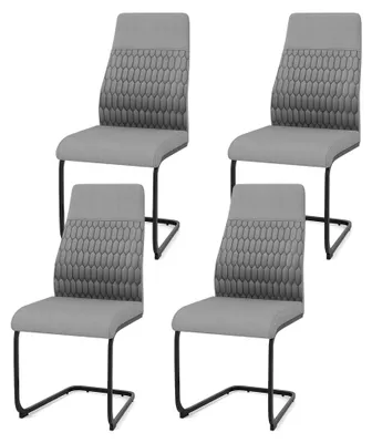 Produktbild von Schwingstuhl 4er Set, Esszimmerstühle mit hoher Rückenlehne, gepolsterte Küchenstühle