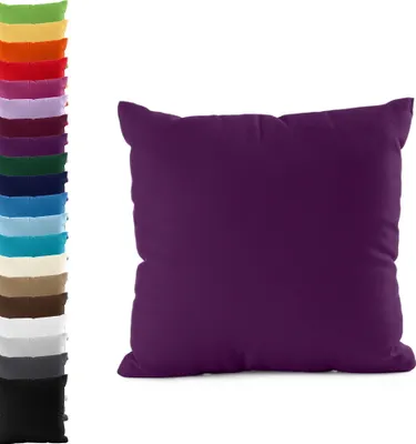 Produktbild von DOPPELPACK Kissenbezüge 80x80cm JERSEY Kissenbezug 100% Baumwolle 160gr/m² Kissenhülle Kissen, Farbe: Orchidee