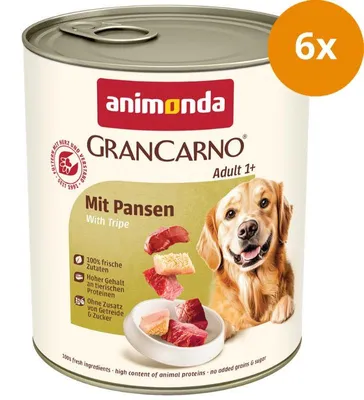 Produktbild von animonda GranCarno Adult mit Pansen 800g, Adult, jede Rasse, Rind, Schweinefleisch, 800 g, Zuckerfrei, Ohne Soja