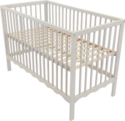 Produktbild von MamaLoes Luno Wave Weiß 60 x 120 cm Babybett