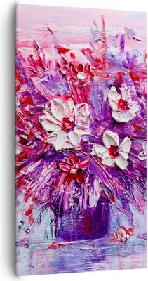Produktbild von Bild auf Leinwand - Leinwandbild - Einteilig - Pastos Blumen Rosa - 65x120cm - Wand Bild - Wanddeko - Wandbilder - Leinwanddruck - Bilder - Wanddekoration - Leinwand bilder - Wandbild - PA65x120-4530