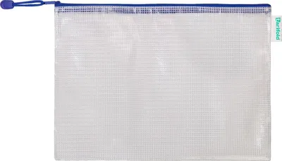 Immagine prodotto di Tasca con zip PVC blu A4 330x240mm PU=5x8 pezzi