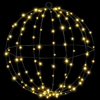 Zdjęcie produktu dla vidaXL Kula dekoracyjna, ciepła biel, 40 x 40 x 42 cm, metal, 120 diod LED