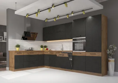Produktbild von Eckküche VIGO Matera Grau Lancelot 210x350 Küchenzeile Küchenblock Einbauküche