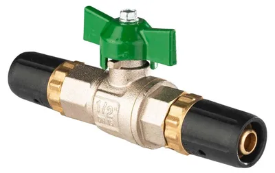 Produktbild von Selfio-Steck Aluverbund Steckfitting Kugelhahn für Trinkwasser 16 x 2 mm grün, Sanitär DVGW
