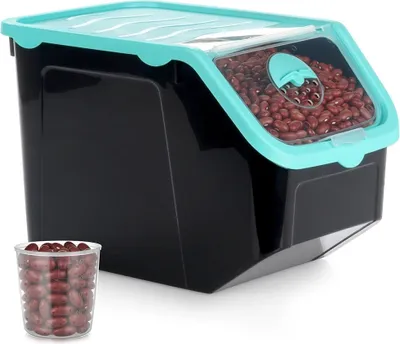Image de Bac de conservation des légumes, 12 L, noir, avec couvercle