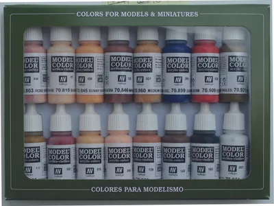 Zdjęcie produktu dla Model Color Vallejo 70125 Odcienie twarzy i skóry 16x 17 ml Farba do aerografu