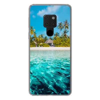 Produktbild von MuchoWow® Handyhülle Schutzhülle Hülle für Huawei P40 Lite Strand - Palmen - Meer Silikon Softcase Handy Hülle - Handy