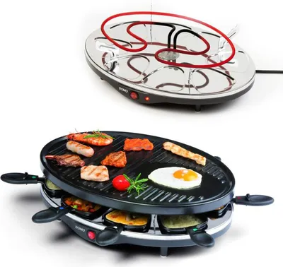 Produktbild von Raclette Grill DOMO DO9038G große Backplatte Raclette-Set