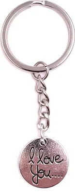 Produktbild von Onwomania Schlüsselanhänger I liebe dich Kreis Silber Metall Anhänger Charm