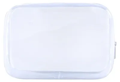 Produktbild von Transparente Reise-Kulturtasche, Reisetasche in Viertelgröße, Sicherheitskontrolle am Flughafen, Flüssigkeitsbeutel fürs Handgepäck, Kosmetiktasche, Duschbeutel, transparente Kulturtasche (weiß)