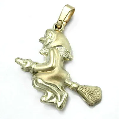 Immagine prodotto di Ciondolo 20x22mm strega opaca-lucida ORO 14ct