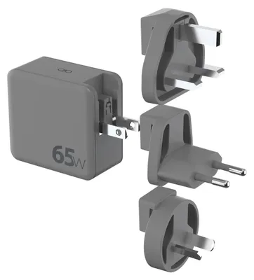 Produktbild von Force Power, 65W Universal Ladegerät mit 2x USB-C & Kabel, Grau