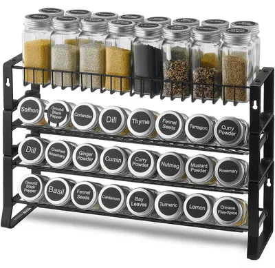 Produktbild von VEVOR Abnehmbarer Gewürzregal-Organizer für Schränke, 4-fach stapelbarer Gewürz-Organizer, Gewürzgläser Küchenspeicher für Arbeitsplatte Küchenschrank, 15,8x10,7 Zoll