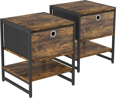 Image de Table de chevet Vicco Fyrk Chêne rustique Lot de 2, Model 51774