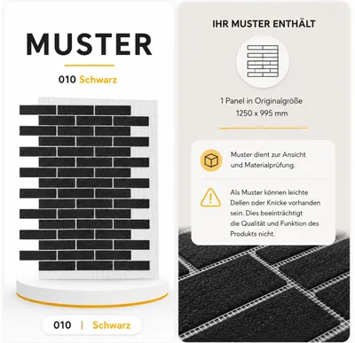 Produktbild von AMK Muster-Paneel 010 Schwarz – Originalgröße 1250×995 mm, Steinoptik zum Testen, KI-generiertes Bild