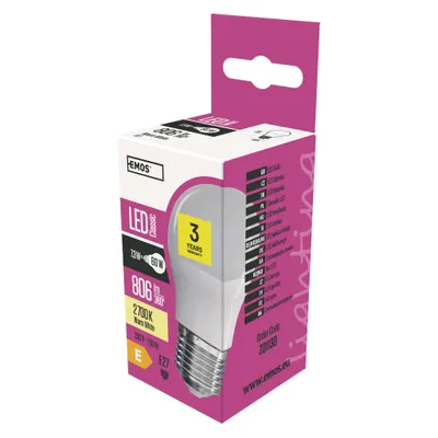 LED žárovka Classic Mini Globe / E27 / 7,3 W (60 W) / 806 lm / teplá bílá