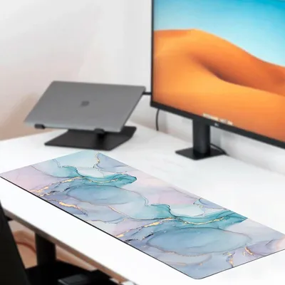 Obrázok produktu pre Herná podložka pod myš 90x40 cm, mramorový dizajn, pre kanceláriu