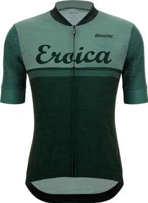 Image de Santini Eroica Valle maillot cycliste à manches courtes vert S homme vert S