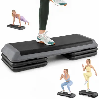 Produktbild von KOMFOTTEU Steppbrett Professional, 3 - Fach höhenverstellbar, Aerobic Stepper mit rutschfester Oberfläche, 150 kg belastbar, Fitness Stepper für Büro, Zuhause & Fitnessstudio