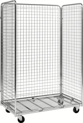 Produktbild von Kongamek Gitterwagen 1150x665x1790mm verzinkt mit Gitterboden und 3 Gitterwänden ohne Bremse