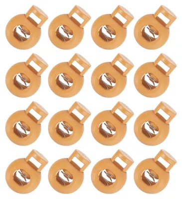 Kunststoff-Kordelstopper 8 mm, 50 Stück, Federclip, rund, grau