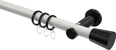 Produktbild von Interdeco Gardinenstange / Vorhangstange Weiß / Schwarz, Typ Platon Sitra (Konus), 20 mm Ø 1-läufig, 420 cm